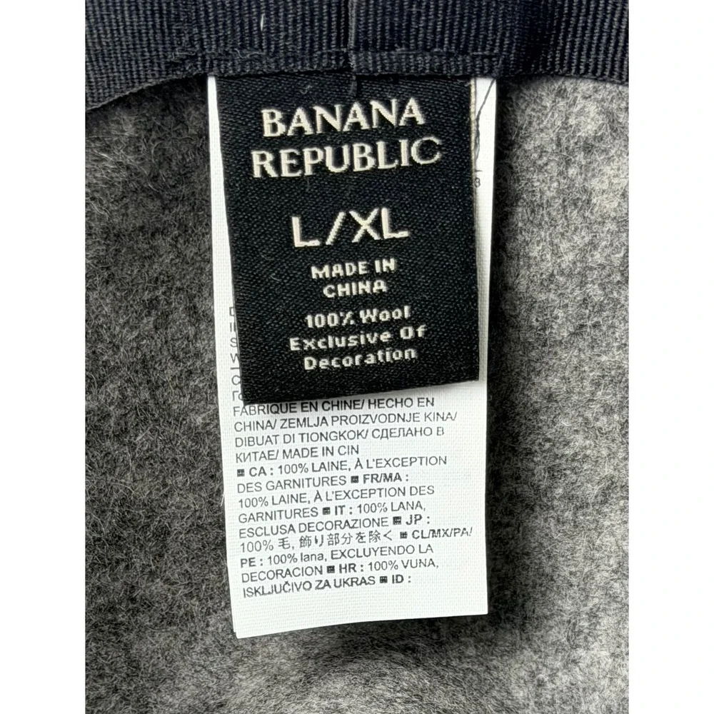 Banana Republic Wool Grey Fedora Hat Unisex Size L/XL
